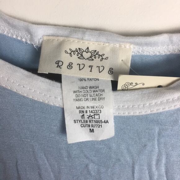 Revive Blessed Front Tie Tank Blue White Medium - Picture 8 of 14